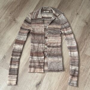 Paloma Wool Striped Brown and Tan Sweater sz S